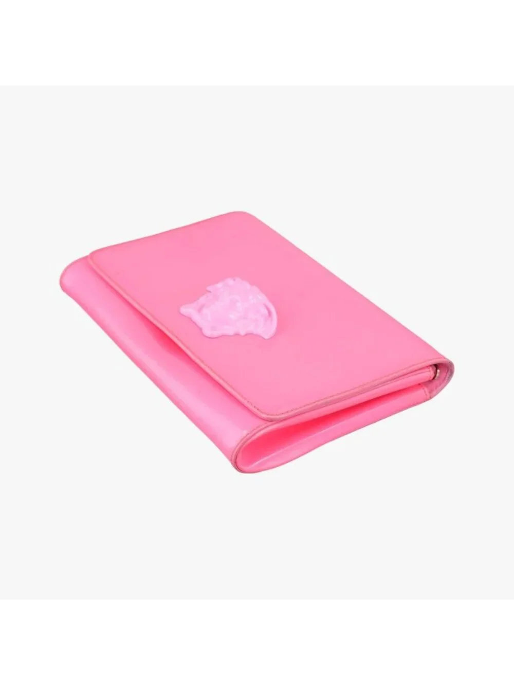 Versace Medusa Rose Red Patent Clutch Bag